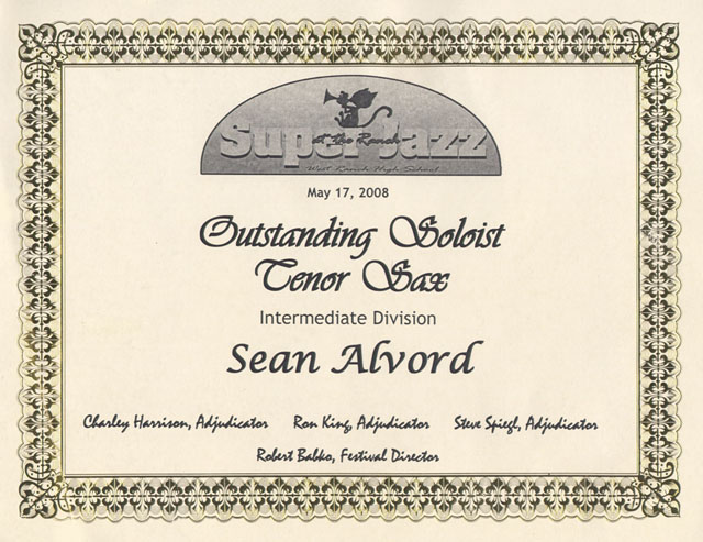 Sean's Soloist Award